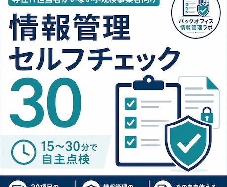 情報管理チェックシートを届けます 情報管理の抜け漏れを30項目で確認 イメージ1
