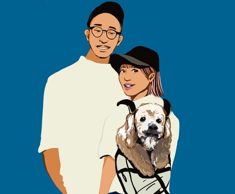 2人の思い出描きます ワンチャンとの思い出や2人の思い出をオシャレなアートにします イメージ2