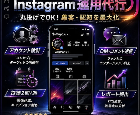1ヶ月間、Instagramの運用代行致します 丸投げOK！あなたのお店、認知度UPさせます！ イメージ1