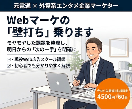 元電通マーケターがマーケティングの課題を解決します 元電通のプロ視点で最適なマーケ戦略と戦術を提示します イメージ1