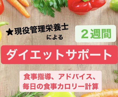 管理栄養士がダイエットの食事サポートを2週間します 食事を改善して痩せたい！綺麗になりたい！健康になりたい方！ イメージ1