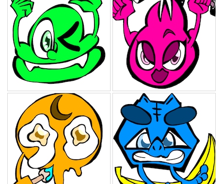 最短即日●インパクトのあるアイコン描きます あなたの好きな色や形やアイテムをキャラクターにします イメージ1