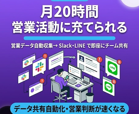 Slack・LINEへの自動通知Botを作ります 重要な情報を自動通知！手動チェック不要に イメージ1