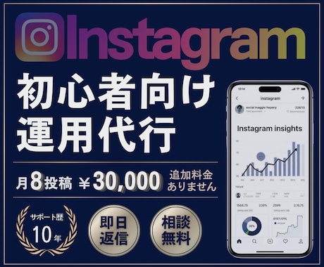 Instagramの初心者向け運用代行を行います ビデオチャットで相談しながら進める、初心者向けの運用代行！ イメージ1