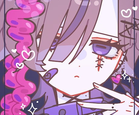 シンプルなかわいいイラストを描きます snsアイコンにも使える背景シンプルなキャライラストです！ イメージ1