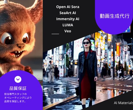 動画生成AIを利用した動画素材を提供します 最先端AI技術×専門スタッフによるサポート イメージ1