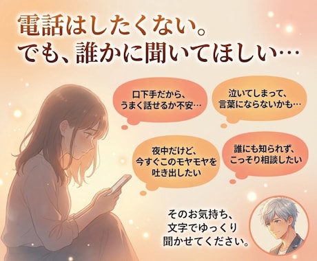 文字でゆっくり恋愛相談に乗ります 電話が苦手でも、購入後24時間やり取りできます イメージ2