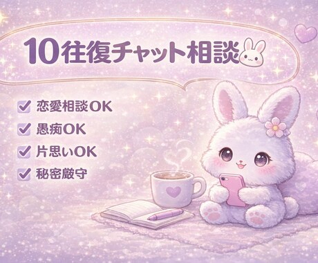 恋愛の悩み聞きます。うさぎが優しくお話聞きます 恋愛のモヤモヤ優しく聞きます。 イメージ2