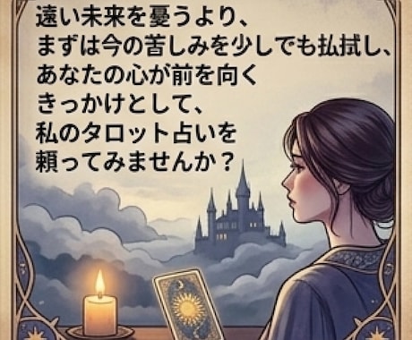 大人の恋の切なさやお悩みをタロットで未来へ導きます 【複雑愛・現状打破】その苦しみ分かります。心の綻びを再生へ イメージ2