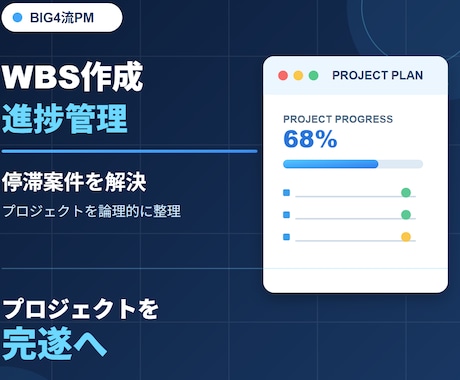 WBS作成と進捗管理でプロジェクトを完遂させます イメージ1