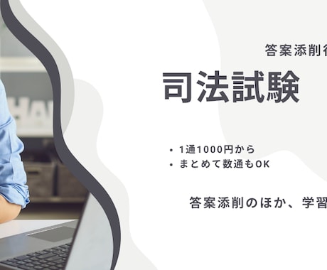 司法試験・予備試験の過去問答案を添削します 弁護士が司法試験・予備試験の過去問を添削します。 イメージ1