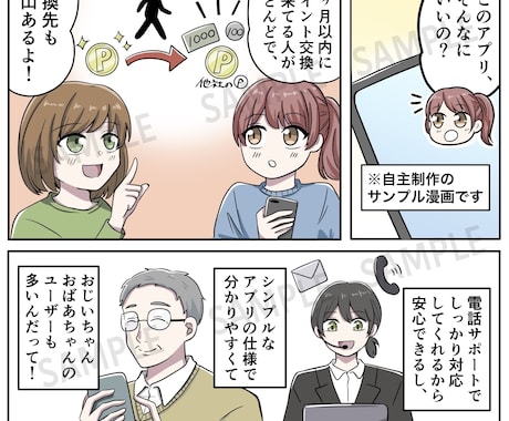 YouTubeやPR、広告、LP向け漫画描きます ご希望の絵柄をカラーイラストで！ イメージ2