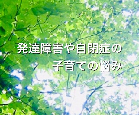 発達障害や自閉症の子育ての悩みなどを聞きます 私にも、自閉症の子供がいます。何でも話して下さいね！ イメージ1