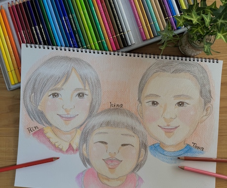 送料無料！写真を元に優しい色鉛筆似顔絵描きます イメージ1