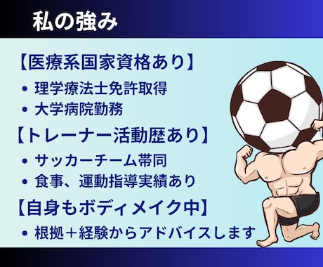 理学療法士が1ヶ月間ダイエットをサポートします 医学的根拠で1ヶ月徹底伴走！筋肉を守り、体脂肪を落とす！ イメージ2