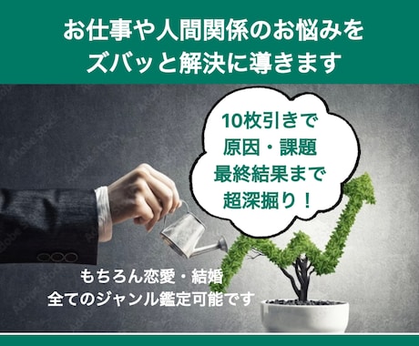超深掘り。お悩み解決！10枚で臨機応変に鑑定します 企業や個人事業のご相談◎結婚・人間関係…原因〜最終結果まで。 イメージ1