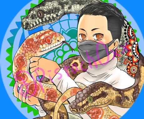 爬虫類・生き物　各種SNSアイコン制作いたします 爬虫類好きが目を惹くアイコンを作成します！ イメージ2