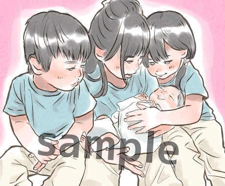 あなたの思い出の1ページをお描きします 思い出の記念日に✨️イラストお描きします イメージ1