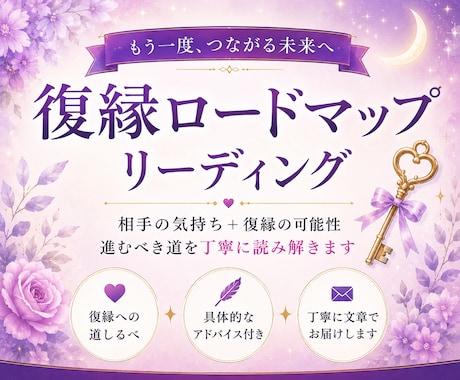 復縁への道筋を読み解き、わかりやすくお伝えします 相手の気持ち・復縁の鍵・連絡のタイミング・今すべきことまで！ イメージ1