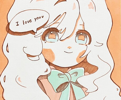 可愛い女の子描いてます 色紙アナログイラストを描きます。 イメージ2