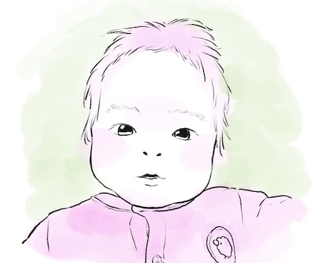 赤ちゃんの似顔絵イラストを描きます 3ヶ月〜12ヶ月の赤ちゃんの