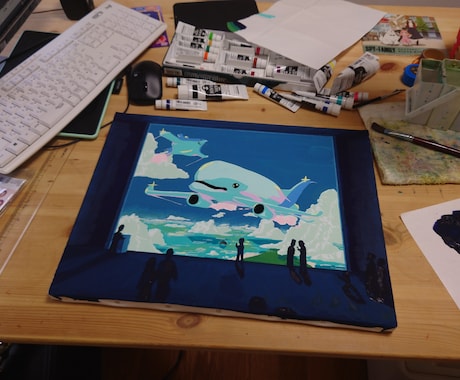 空間に合った絵を絵の具で描きます 原宿で展示を行う私が観賞用/ウェルカムボード/似顔絵描きます イメージ2
