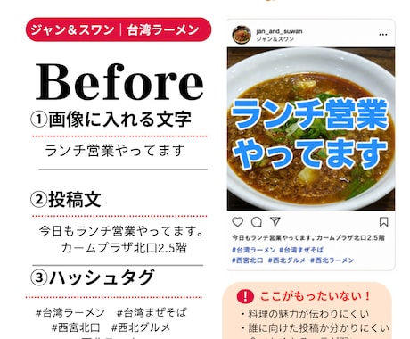 元料理長27年の飲食店Instagram投稿します 投稿画像・文章・AI動画をまとめて制作 イメージ2