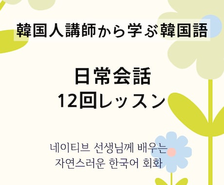 教科書では学べない、ネイティブが使う表現を学べます 韓国人講師！12回後には日常会話が自信に、自然な会話力アップ イメージ1