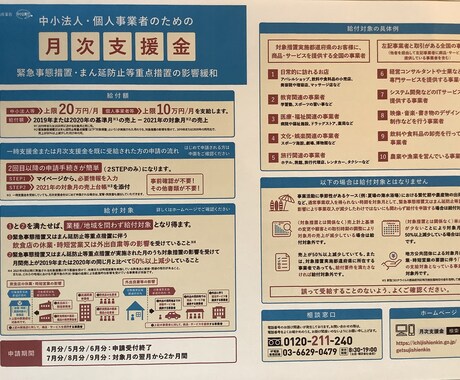 月次支援金の申請相談・サポートします 事前確認登録機関としての実績を活かしてお手伝いします。 イメージ1