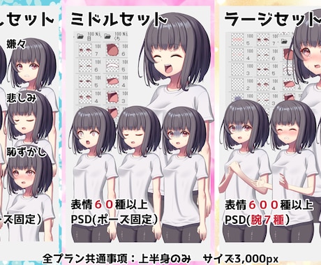 イラスト差分セットでショート動画に差を付けます VtuberでYoutubeショートやTikTokに投稿 イメージ2