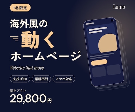 1名限定で海外風の動くHPを丸投げで作ります イメージ1