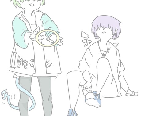 シンプルでゆるいイラスト描きます！ます アイコンやロゴ、色々なところのワンポイントにどうぞ！！ イメージ2