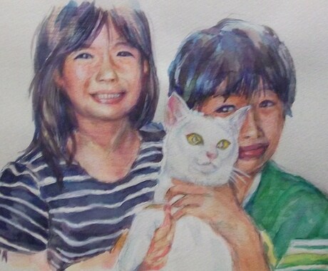 似顔絵・イラスト描きます 水彩+色鉛筆が基本ですが、デジタル処理も可能です。 イメージ2