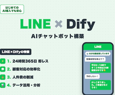 LINE×DifyでAIチャットボットを作ります イメージ1