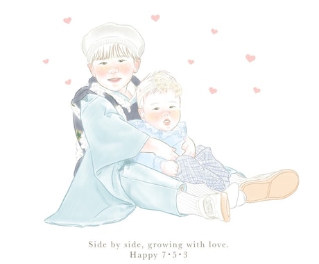 お写真を元にふんわり心温まる似顔絵を描きます 大人数◎商用◎記念日/プレゼント/結婚祝い/アイコンなど イメージ2