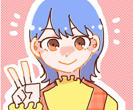 ポップな可愛い女の子のアイコン描きます SNSで使える、ポップで可愛いアイコンにしませんか？ イメージ2