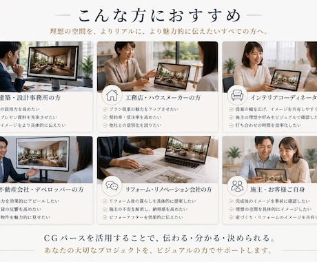 受注につながる空間プレゼンを提案・制作します 図面を送るだけ。最適なプレゼン方法を無料提案 イメージ2