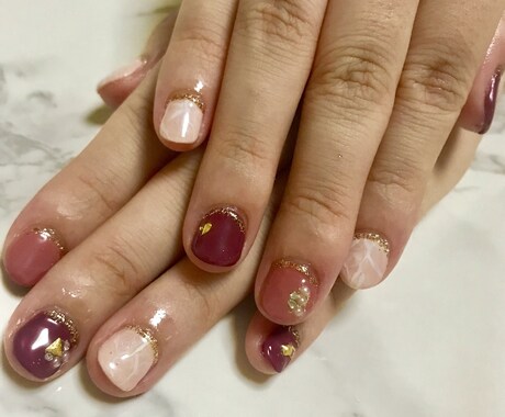 あなた色のお洒落でかわいいネイルチップ販売します ♡パーツのせ放題10本1500円٩(๑❛ᴗ❛๑)۶ イメージ2