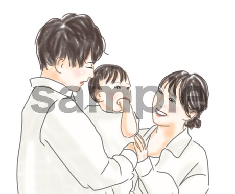 写真からやさしい似顔絵イラストお描きします 赤ちゃん・子ども・家族｜誕生日などの記念日・プレゼントに！ イメージ2