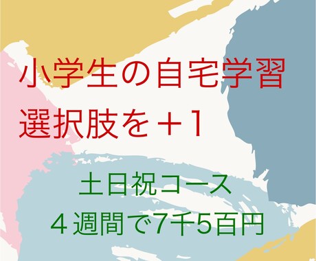 4週間小学生本人の勉強相談にチャット対応します こちらは土日祝10~21時対応コースです イメージ1