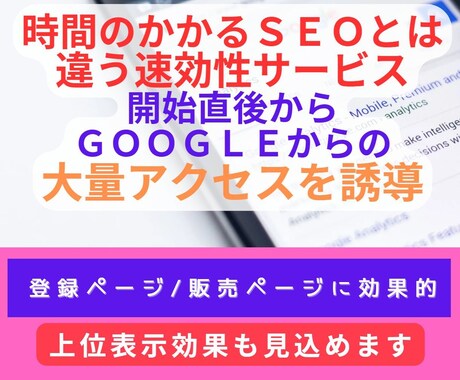 Google検索から+10000回アクセスします 収益化など即効果・SNSの他通販URL/メルマガ登録や企画に イメージ2
