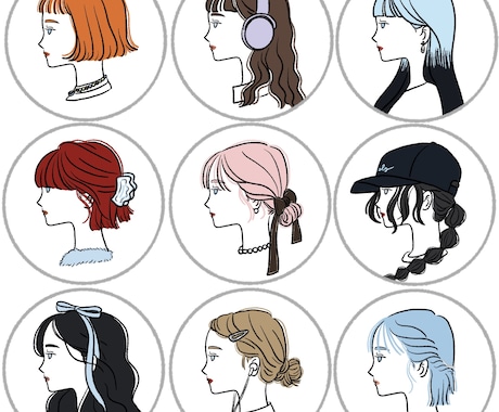 お洒落な横顔アイコンを描きます 雰囲気のある横顔アイコンだから周りと被らない イメージ2