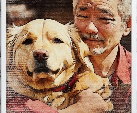 アート的なイラスト、飼い主とペットを描きます 飼い主とペットの感動的にな瞬間を捉えたイラスト イメージ2