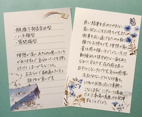 恋愛、夫婦関係の筆跡診断をします 日本筆跡心理学協会認定のアドバイザーが診断します。 イメージ1