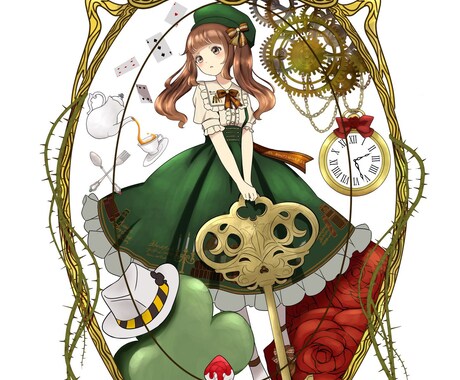 一枚絵イラスト描きます オリジナルキャラクターや似顔絵など イメージ2