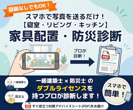写真でOK！プロがあなたの部屋を防災診断します イメージ1
