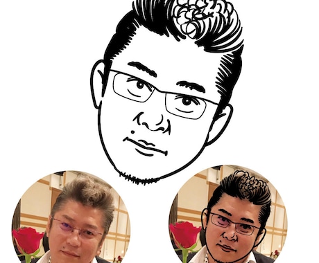 写真を手描きでトレースして、似顔絵を描きます 商用利用可、イラレ納品にも対応！ イメージ1