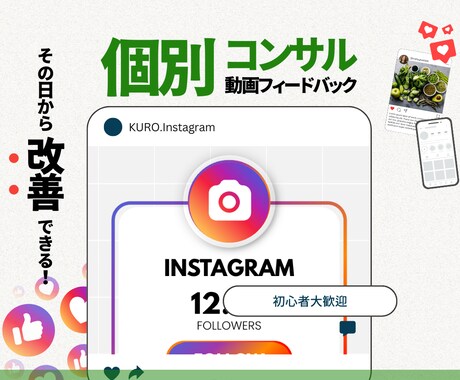 個別コンサル目的に合わせて伸びるインスタへ導きます フォロワー10万人・月収250万のプロが動画で添削します イメージ1