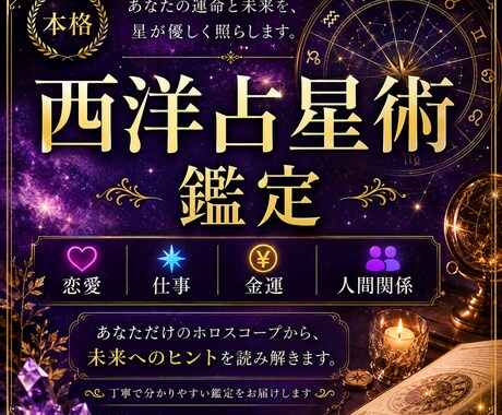 西洋占星術で恋愛や仕事を鑑定します あなただけの星読み西洋占星術鑑定 イメージ1