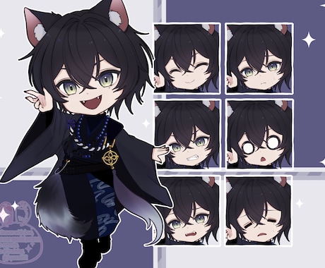 デフォルメ表情差分たくさん描きます ミニキャラの表情差分オプションあり！表情豊かに描きます！ イメージ2